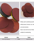 20 Pcs 3 Inch 75 Mm Red Sandpaper Discs With Hook Loop Fastener Perfect For Wood Polishing Metal Grinding Car Detailing And Stone Shaping Super Grippy Design That Slaps Onto Your Sander For A Smooth Finish Every Time stacked and displayed with different angles