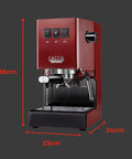 Classic Pro Espresso Machine 1.3L Cherry Red For Home Baristas With Pro Grade 9 Bar Extraction 58mm Commercial Portafilter