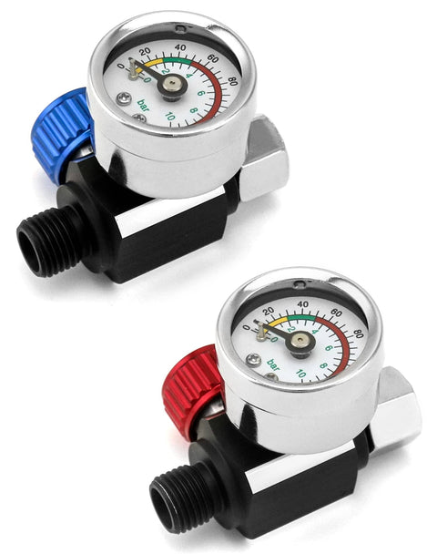 Pro Grade Air Pressure Regulator Kit With Gauge For Spray Guns And Air Tools Quarter Inch G Thread Inlet And Outlet Adjustable Valve