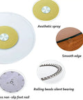 Heavy Duty Tempered Glass Lazy Susan Turntable For Dining Tables with smooth edge and rolling beads silent bearing