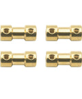 Brass motor shaft couplers for 3.17mm shafts; four-pack with set-screw holes