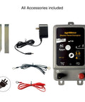 2 In 1 Electric Fence Energizer For 15 Acre Coverage, Battery Or AC Powered, 8000V Pulse, 1.75J, Easy Setup with accessories