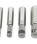 4 Piece Internal Pipe Wrench Set For Removing Broken Pipe Ends And Fittings With Eccentric Cam Action And Hex Body