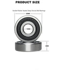 10 Pcs 6200-2RS Deep Groove Ball Bearings With Dual Rubber Seals 10X30X9mm size diagram showing dimensions and seals