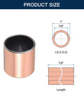 Self Lubricating Sleeve Bearings 7/8 In Bore X 1 In OD X 1 In Length, Oilless Bronze Coated Bushings With Carbon Steel Core, 4 Pack For Small Machinery, Durable, Low Maintenance, Smooth Operation, size diagram