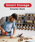 53 Inch Heavy Duty Power Tool Organizer Wall Mount With Built In 8 Outlet Power Strip, 12 Slots, 400 Lb Capacity For Cordless Drills Batteries