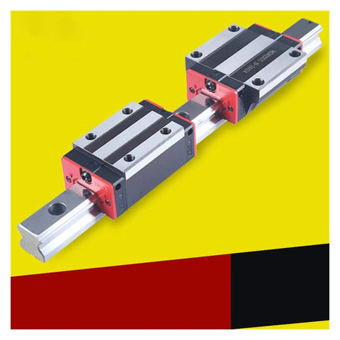 Pro Grade Linear Guide Kit for CNC Machines and 3D Printers, Slider Type HGH15CA-HGH45CA and HGW15CC-HGW45CC, stainless steel rail with two bearings