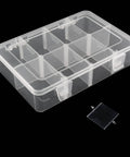 Eight Grid Plastic Storage Box With Detachable Dividers For Small Parts And Hardware Tools, Clear Durable Hard Case, Compact Organizer