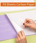 50 Sheets White Carbon Paper For Easy Tracing And Transfer Graphite Paper Pack With 5 Double Ended Embossing Styluses