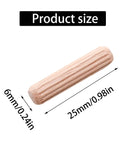 Wooden Dowel Pins 48 Pieces 6mm By 25mm And One Quarter Inch By One Inch Fluted Beveled Ends Hardwood Pegs for DIY projects