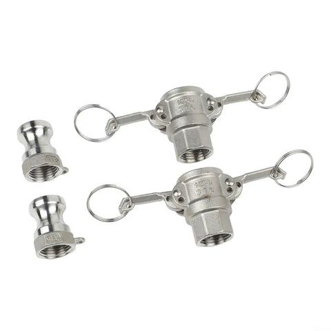 Beefy Aluminum Cam Lock Fitting Quick Connect 1 Inch NPT Male One Half Inch Port Hose And Pipe Adapter For Industrial Fluid Transfer, Fast Tool-Free Setup And Rugged, Reliable Connection; set of threaded cam lock fittings