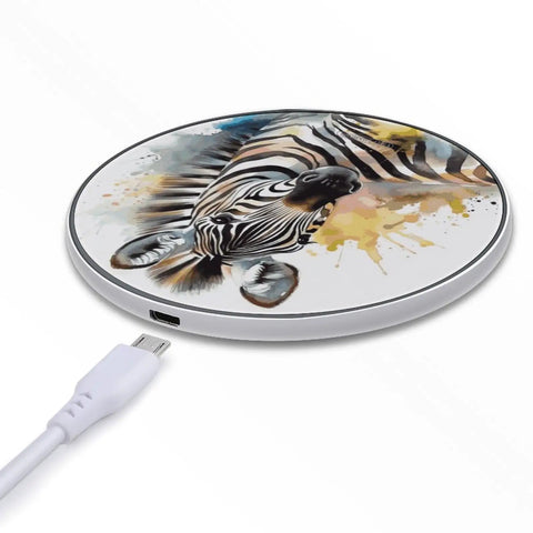 Cute Zebra Watercolor Wireless Charger 10W Fast Charging Pad Slim Portable Charging Station For Phone Travel Home Office Desk Lightweight Mat For Easy Power Grab And Go Qi Compatible