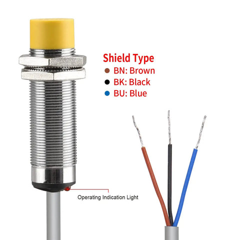 16mm Inductive Proximity Sensor Switch M18 Cylindrical Type DC 10 To 30V 200mA Three Wire NPN Normally Open Output