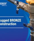 Bronze 1 Inch Heavy Duty Pressure Vacuum Breaker Backflow Preventer With Quarter Turn Shutoff NPT Connections image