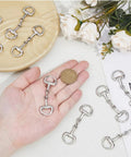 8 Piece Platinum Double D Rings Snaffle Bit Buckles Alloy Jewelry Making Metal Links for Necklaces and Bracelets on hand