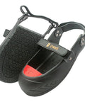 Double Hook And Loop Strapped Safety Overshoes With Steel Toe Caps, Slip Resistant Alloy Toe Shoe Covers, Red Size M, pair displayed