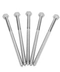 Stainless Steel Half Thread Wood Lag Screw Hex Bolt Self Tapping For Carpentry M8x150mm With Heavy Duty Build Beefy Hold And High Hardness