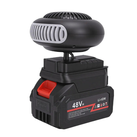 Quick Warm Up Battery Operated Compact Warmer With Anti Tip Safety For Cars Homes Outdoors features a compact design, dual rechargeable lithium cells.