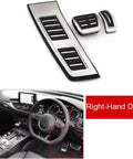 Level Up Your Cockpit Setup With Premium Anti Slip Brake Foot Pedal Pad Featuring Heavy Duty Rubber Treads For Rock Solid Grip On All Rhd Vehicles And Clean Interior Mods. Three-piece brake pedal pad set for RHD cars, featuring rubber treads.