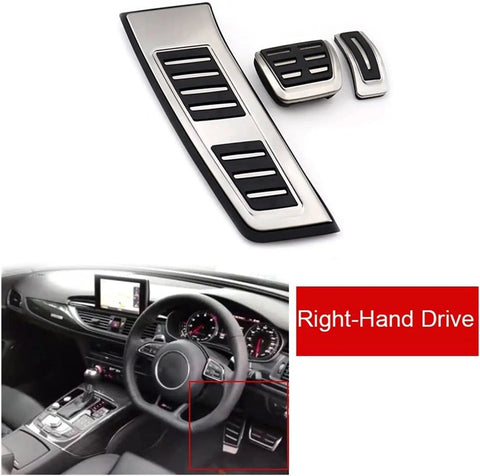 Level Up Your Cockpit Setup With Premium Anti Slip Brake Foot Pedal Pad Featuring Heavy Duty Rubber Treads For Rock Solid Grip On All Rhd Vehicles And Clean Interior Mods. Three-piece brake pedal pad set for RHD cars, featuring rubber treads.