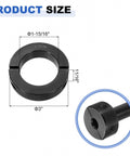 Double Split Shaft Collar For One And Fifteen Sixteenths Inch Shaft, Two Piece Clamping Collar, 3 Inch Outside Diameter, Eleven Sixteenths Inch Width, Black Oxide Steel Lock Collar Clamp, Set Screw Style, Heavy Duty Industrial Hardware, black split collar with dimensions