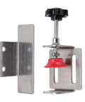 Adjustable Stainless Steel Cabinet Door Alignment Jig Tool For Pro Grade Precise Installations with red clamp and black knob