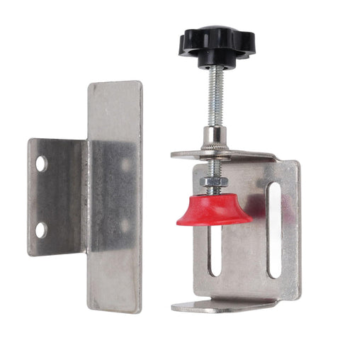 Adjustable Stainless Steel Cabinet Door Alignment Jig Tool For Pro Grade Precise Installations with red clamp and black knob