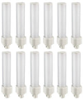 12 pack of LED PLD Horizontal Plug In Light Bulb 9W Ballast Bypass, 1000 Lumens, G24D 2 Pin Base, 270 Degree Rotating Beam, 4000K
