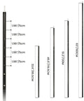 Ultra Durable Aluminum Tent Poles Set Of 2 Adjustable Telescoping Poles For Tents with height increments shown