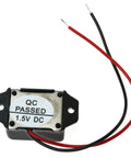 Mini Magnetic Buzzer 2 Pack 1.5V 400Hz With Lead Wires Compact 23x17x15mm Electronic Speaker For Morse Code Projects From Quiet Beeps To Loud Alerts DC 1.5V Operation 70 dB Sound Mechanical Drive, black buzzer with red and black lead wires
