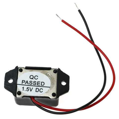 Mini Magnetic Buzzer 2 Pack 1.5V 400Hz With Lead Wires Compact 23x17x15mm Electronic Speaker For Morse Code Projects From Quiet Beeps To Loud Alerts DC 1.5V Operation 70 dB Sound Mechanical Drive, black buzzer with red and black lead wires