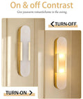 Natural Spanish Alabaster Wall Sconce, 19.7" High Marble Wall Sconces, G9 in on and off contrast display