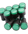 Green LED Pilot Light Panel Indicator 24V 10 Pack High Brightness Signal Lights For Electric Power Telecom Machinery Tools And Home Appliances Easy Plug and Play Screw Clamp Connection, green round panel lights