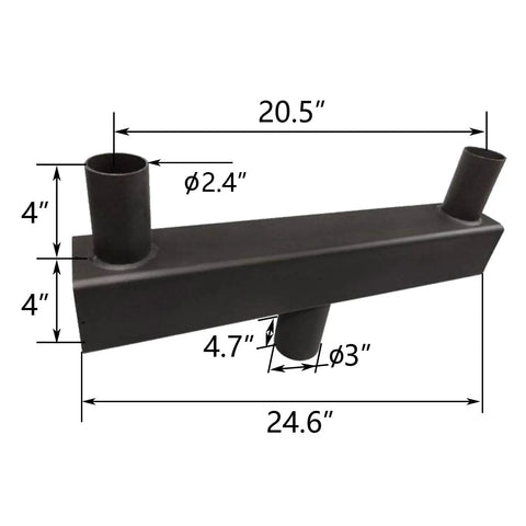Low Profile Bullhorn Mount With Two Arms For LED Shoebox Parking Lot Lights Adapter Tenon Bracket dimensions