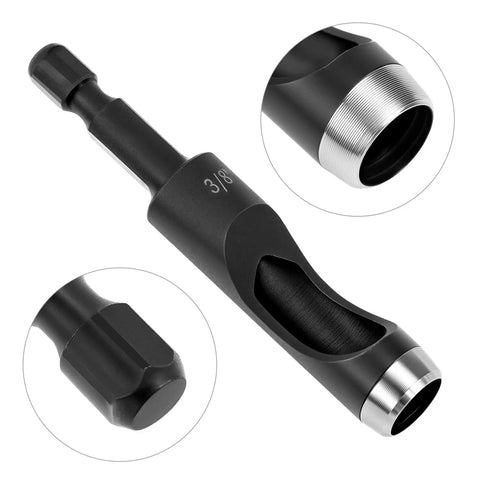 Pro Grade Leather Hole Punch Tool Set With Six Carbon Steel Punches And Drill Bits Three Sixteenth Inch To One Half Inch, close-up of punch