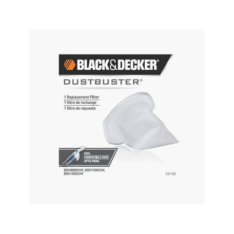 Replacement Filter For BDH7200CHV And BDH9600CHV Hand Vacuums Washable With Long Life Performance shown in packaging