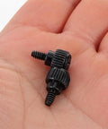 100 Pack Black Carbon Steel Thumb Screws For PC Cases With Anti Loosening Design Tool Free side panel screws held in a hand.