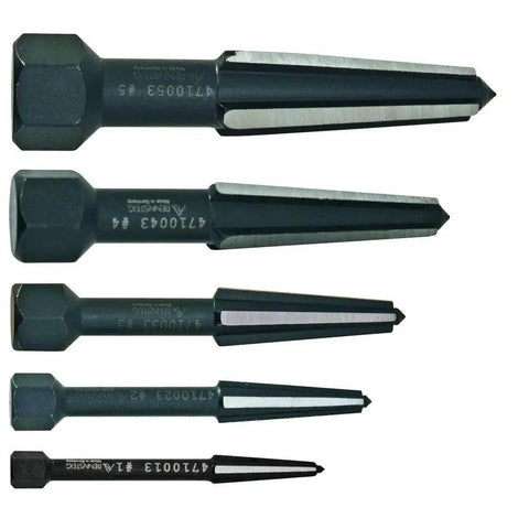 Double Edge Screw Extractor Set In Metal Case Sizes 1 To 5 Black Pro Grade For Removing Broken Screws And Bolts Non Slip Dual Edge