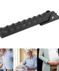 Solid Choice Doorway Flip Up Grab Bar, black, sturdy anti-slip grip for senior balance, holds 300 lbs for stair assist.
