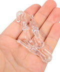 Rock Solid 12 Piece Blind Wand Replacement Hooks Built With Heavy Duty Alloy For Smooth Tilt Action And Fast Window Treatment Repairs Around Your Place, clear alloy clips held in hand.