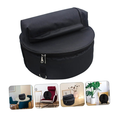 Waterproof Oxford Cloth Drum Backpack With Dead Easy Padded Straps And Adjustable Instrument Gig Bag for Built Different Road Ready Heavy Duty music gear, black, round, compact design.