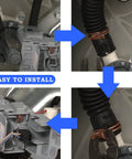 Washer drain pump assembly for Whirlpool/Kenmore/Maytag; gray plastic unit with hoses and copper clamps, installed.