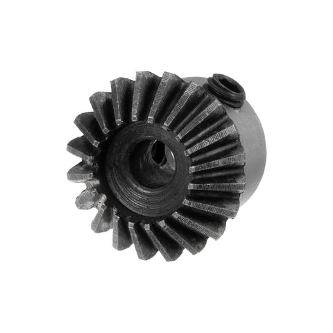 Close-up of Two Piece Bevel Gear Set For Mechanisms, 1M Module, 20 Teeth, 5mm Shaft Hole, 1 To 1 Tapered Bevel Pinion Gear, 45 Steel