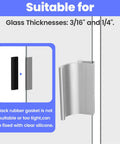 Hella Smooth Chrome Shower Door Handle For Frameless Sliding Glass Doors 3 Inch Beefy Grip suitable for 3/16 and 1/4 inch glass thickness.