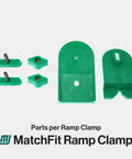 Matchfit Inline Dovetail Ramp Clamps For Track System Low Profile Rotating Heads For CNC Routing And Sleds 2 Pack components