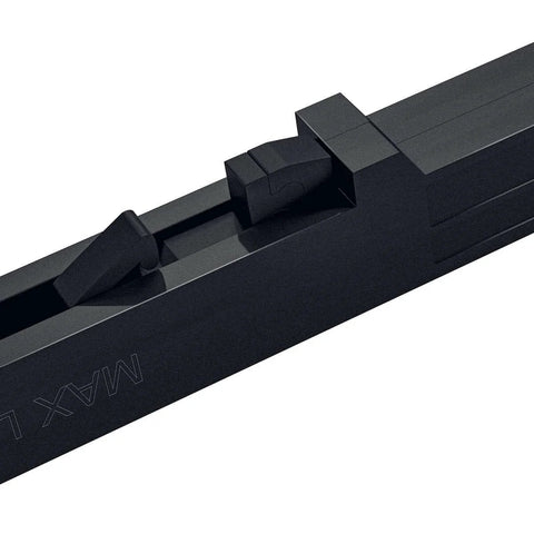 Invisible Black Barn Door Soft Close Kit For Doors Up To 88 Pounds with Spring Buffer Damper, shown in close-up view.