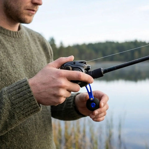 Sweet Fishing Reel Handle Replacement Kit With Comfortable Eva Grip Knob And Rocking Arm Universal Fit For Spinning Reels Perfect Upgrade For Fish Lovers Who Want A Tighter And Smoother Cast Every Single Time on baitcasting rod, blue EVA knob