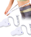 Slim Accurate Retractable Body Measuring Tape 2 Pack With Inch And Centimeter Dual Scale in use around waist.