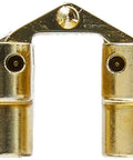 Hidden Mortise Mount Invisible Hinges, 1 In Leaf Height, Satin Brass Zinc Finish, Four Hole Pattern, visible front view
