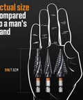 Three Piece Unibit Step Drill Bit Set Built For Beastly Durability M35 Cobalt TiAlN Coated Spiral Cone Bits in man's hand